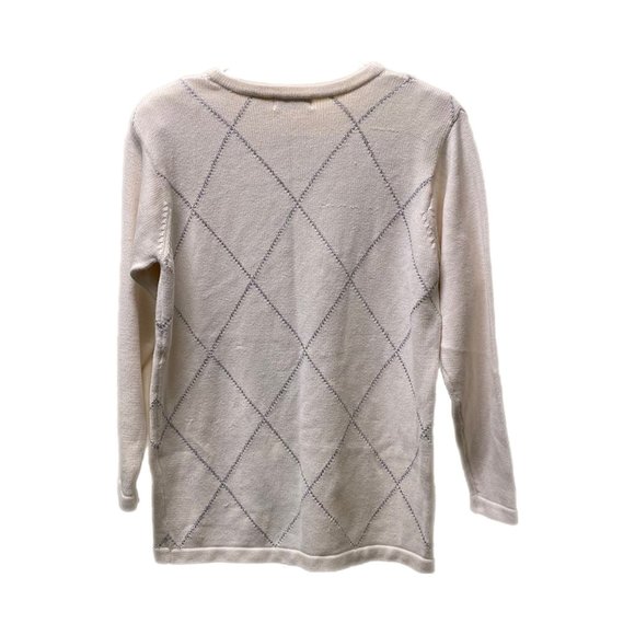Liz Claiborne Women’s Beige Argyle Diamond Sweater, Small, Pre-owned - Picture 2 of 6